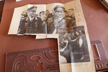 alter Zeitungsausschnitt - Major Hermann Graf und Oberleutnant  Egon Meyer - Einweihung Ballenberg